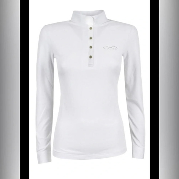 ! Nwt Animo Long Sleeve Women's White Show Shirt Size - Picture 1 of 7